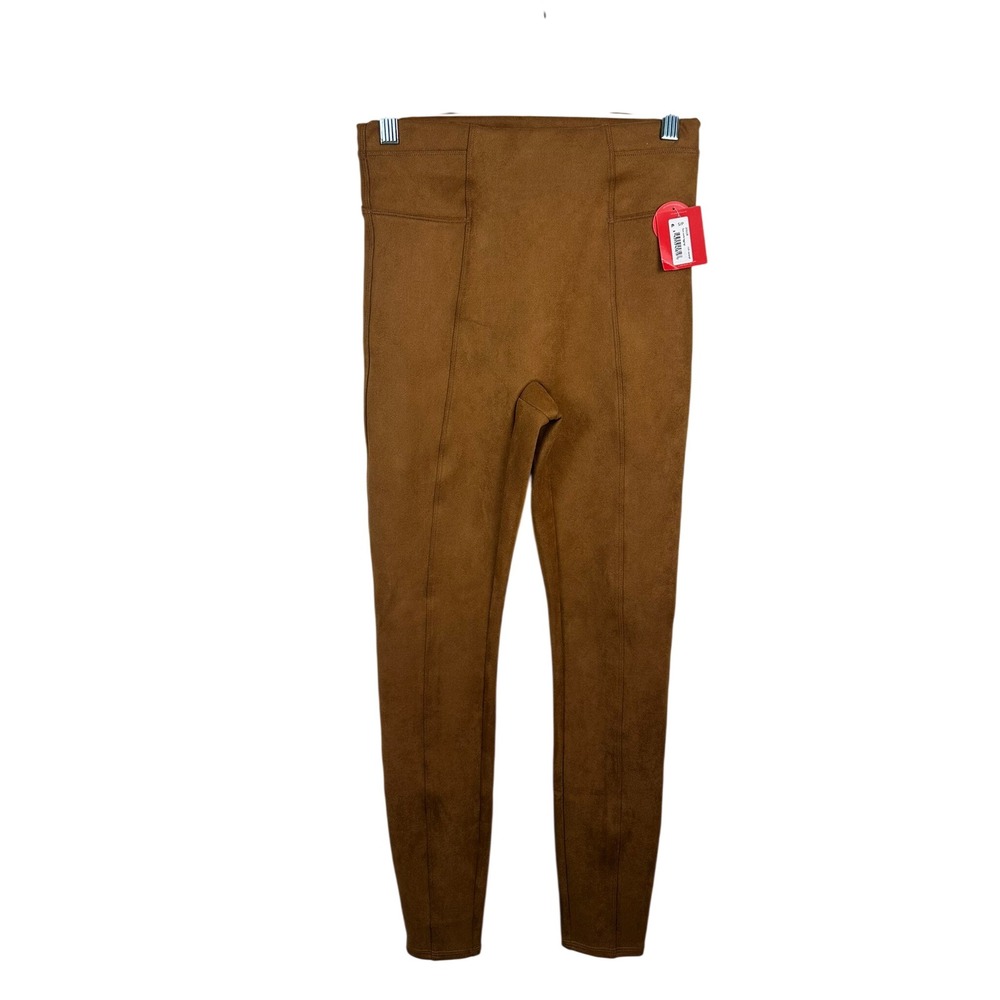 Spanx Faux Suede Leggings Women Small Rich Caramel NWT 20322R High Rise Slim